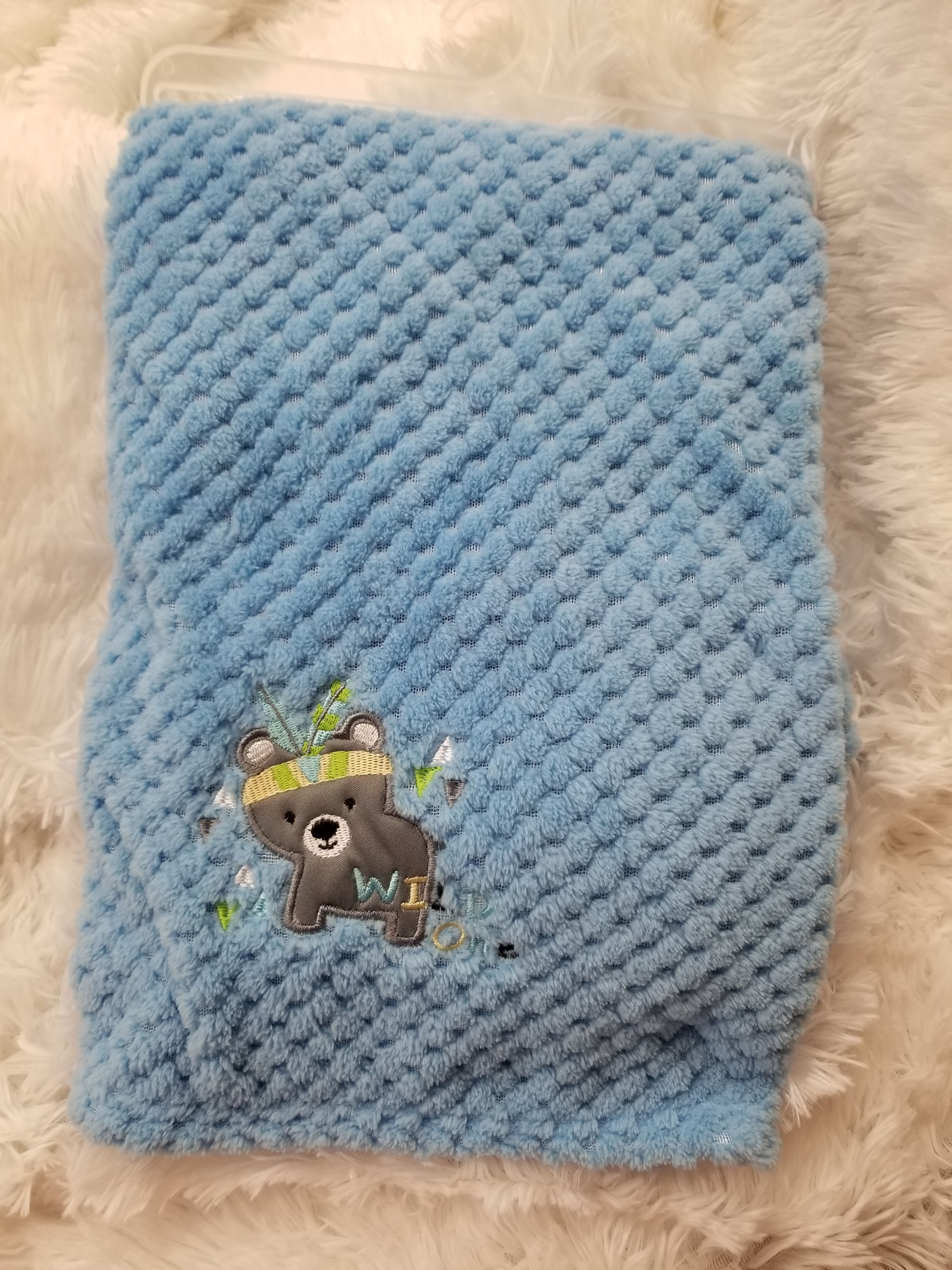 Fleece Bear  Baby Blanket 30x40 
