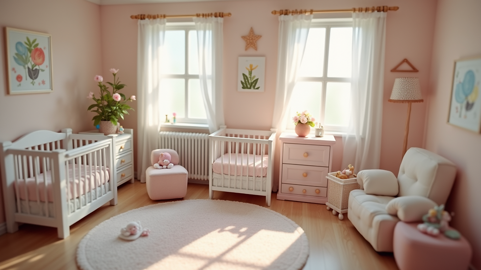 High angle view of a beautifully set up nursery for reborn dolls