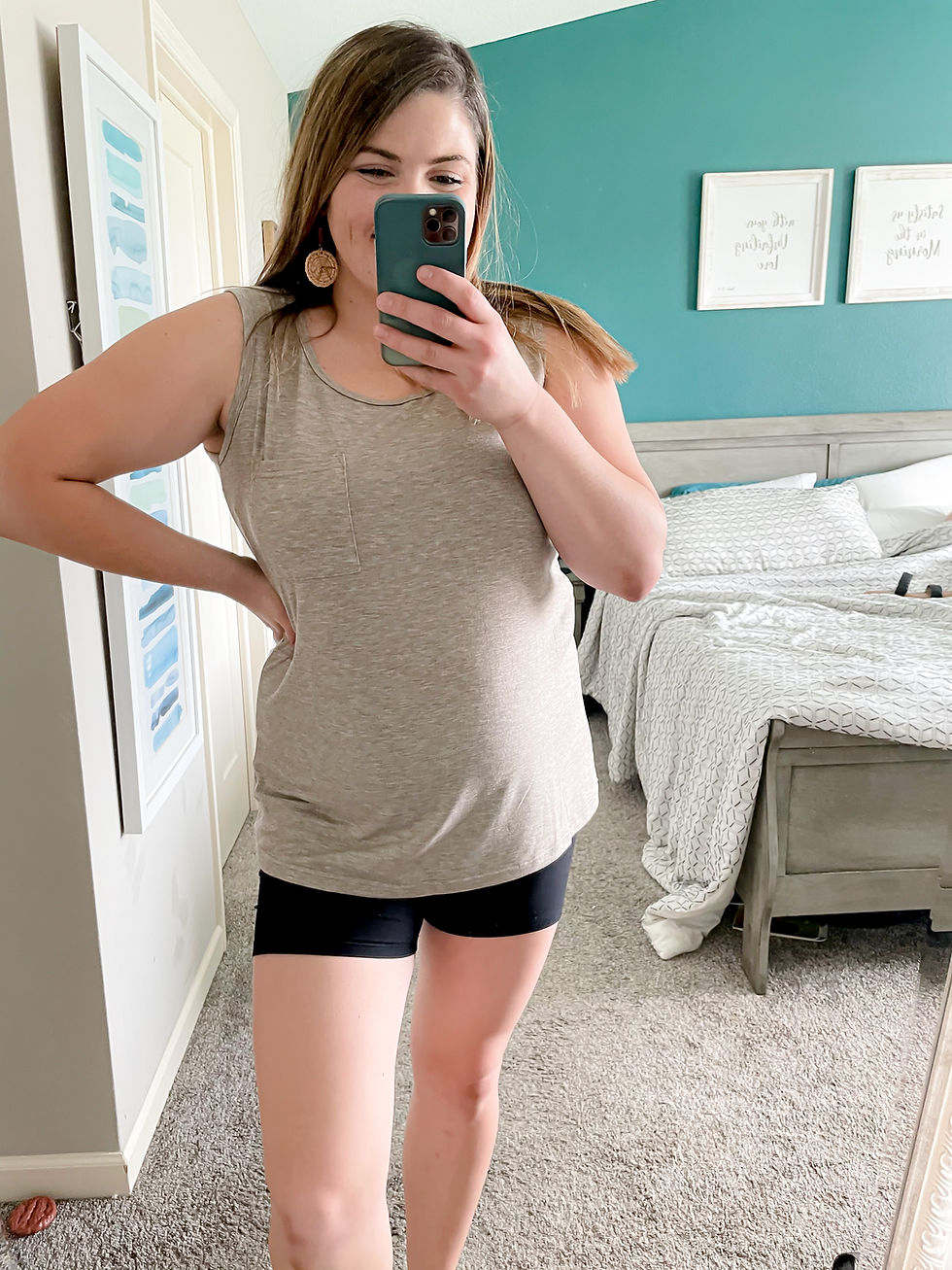biker shorts with plain oversized tee