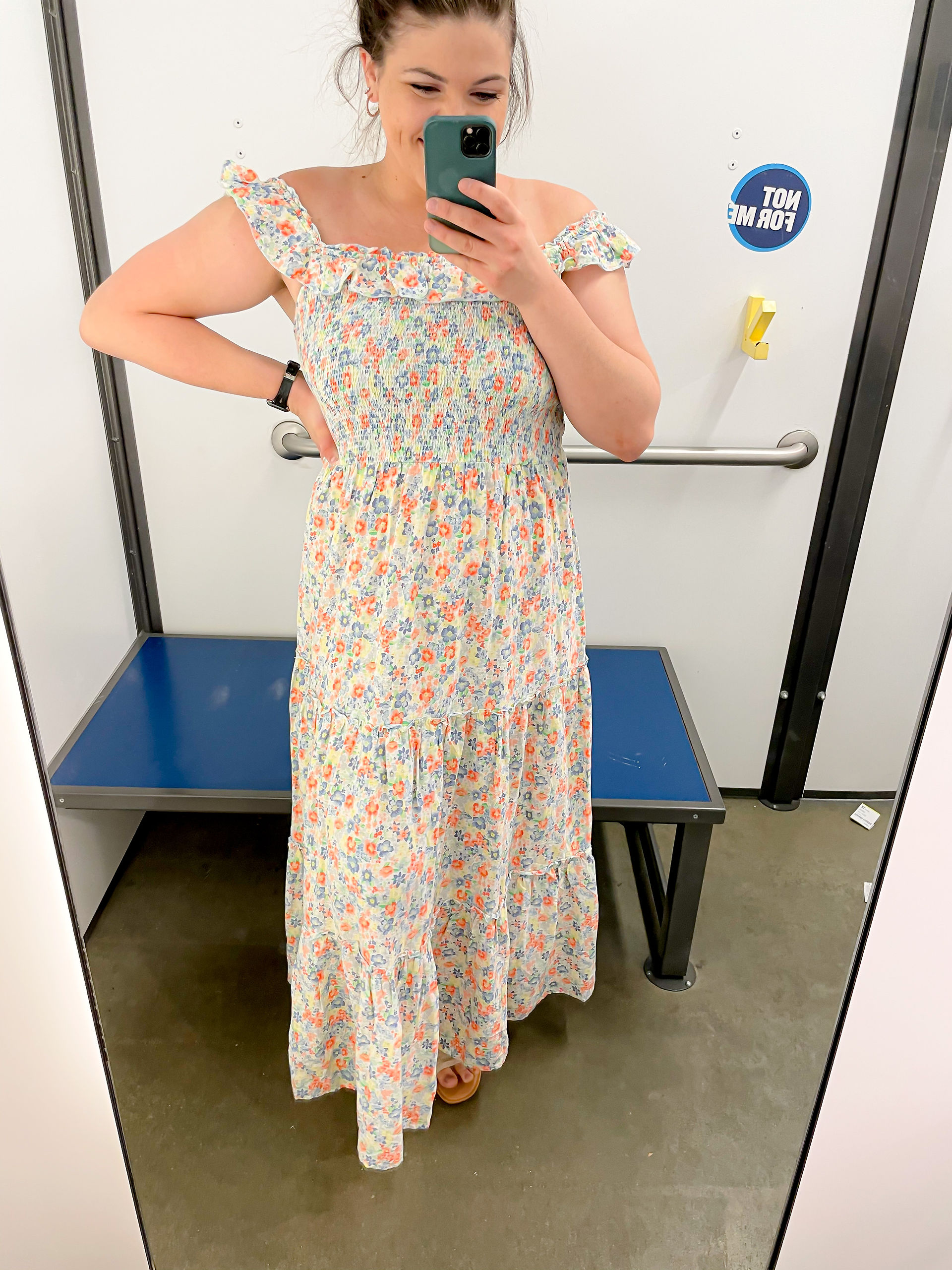 Ruffled Smocked-Bodice Floral Sleeveless Maxi Dress for Women