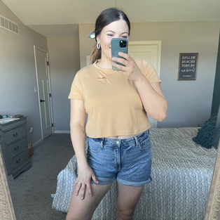SweatyRocks Women's Summer Short Sleeve Tee Distressed Ripped Crop T-Shirt Tops Light Khaki XL