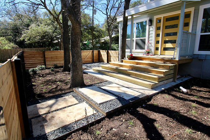 With the rising cost of property taxes, this landlord was struggling to make a profit on his duplex property. He decided to give the interior and exterior of both units a facelift and modernization. We removed the tall fences masking the front yards & installed a lower fence around the front unit to create visibility from the street. We then created some off-street parking with walkways to both units. Around the back unit we constructed a taller fence to hide the views from the other properties. Both entry courtyards are unique to the units and have simple care free plantings.
