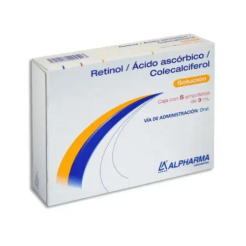 VITAMINAS A,C,D 7800UI/600MG/1200UI/3ML AMP ING C/5 *ALP*