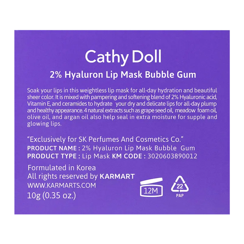 Thumbnail: Cathy Doll Lip Mask 2% Hyaluron Bubblegum (4.5g)