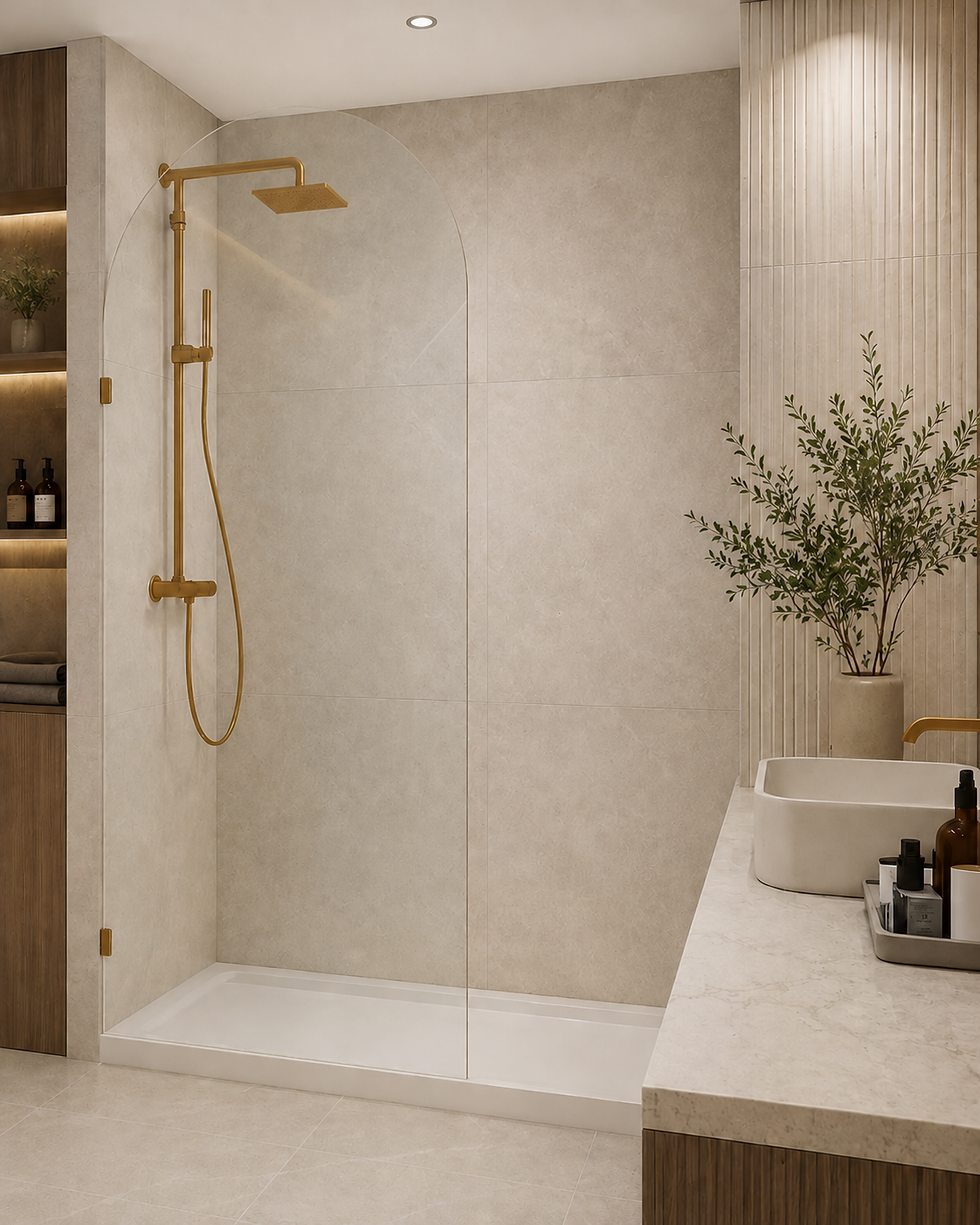 Thumbnail: Toorak Arched Frameless Shower Panel