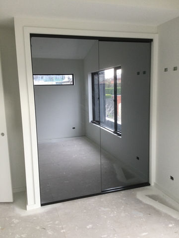 Frameless grey mirror sliding wardrobe doors Melbourne - 2 door wardrobe