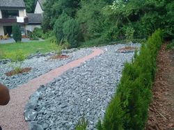 Wege mit Granitsplitt,Gabbrogestein