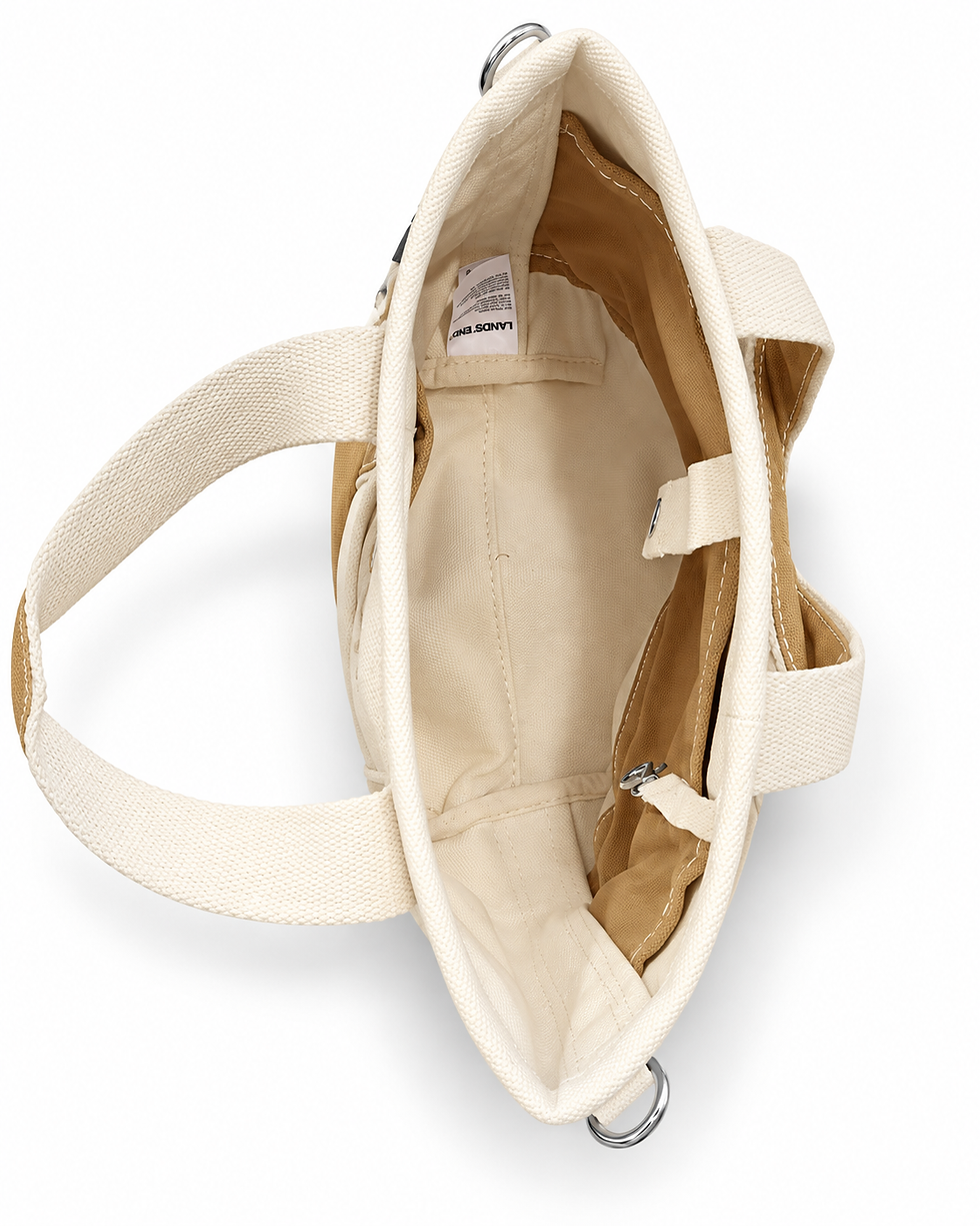 Thumbnail: Tan - BUF Embroidered Canvas Tote - Inside