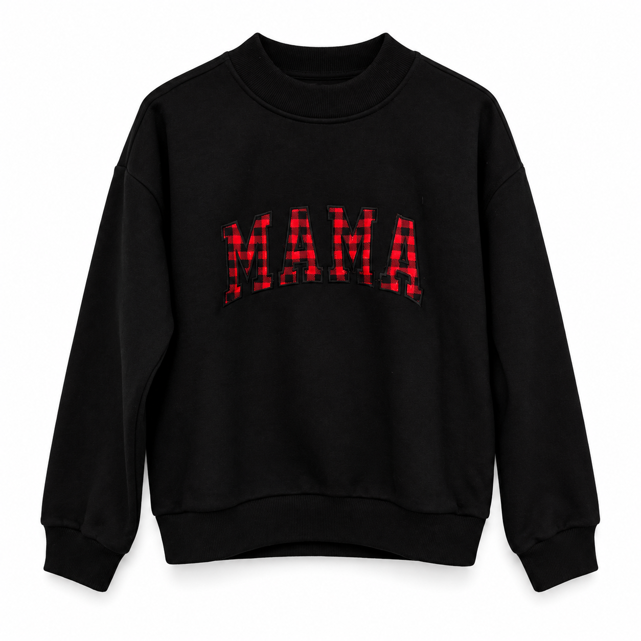 Red & black buffalo plaid MAMA appliqué