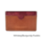 Hand-stitched Italian leather card wallet in whiskey/burgundy pueblo