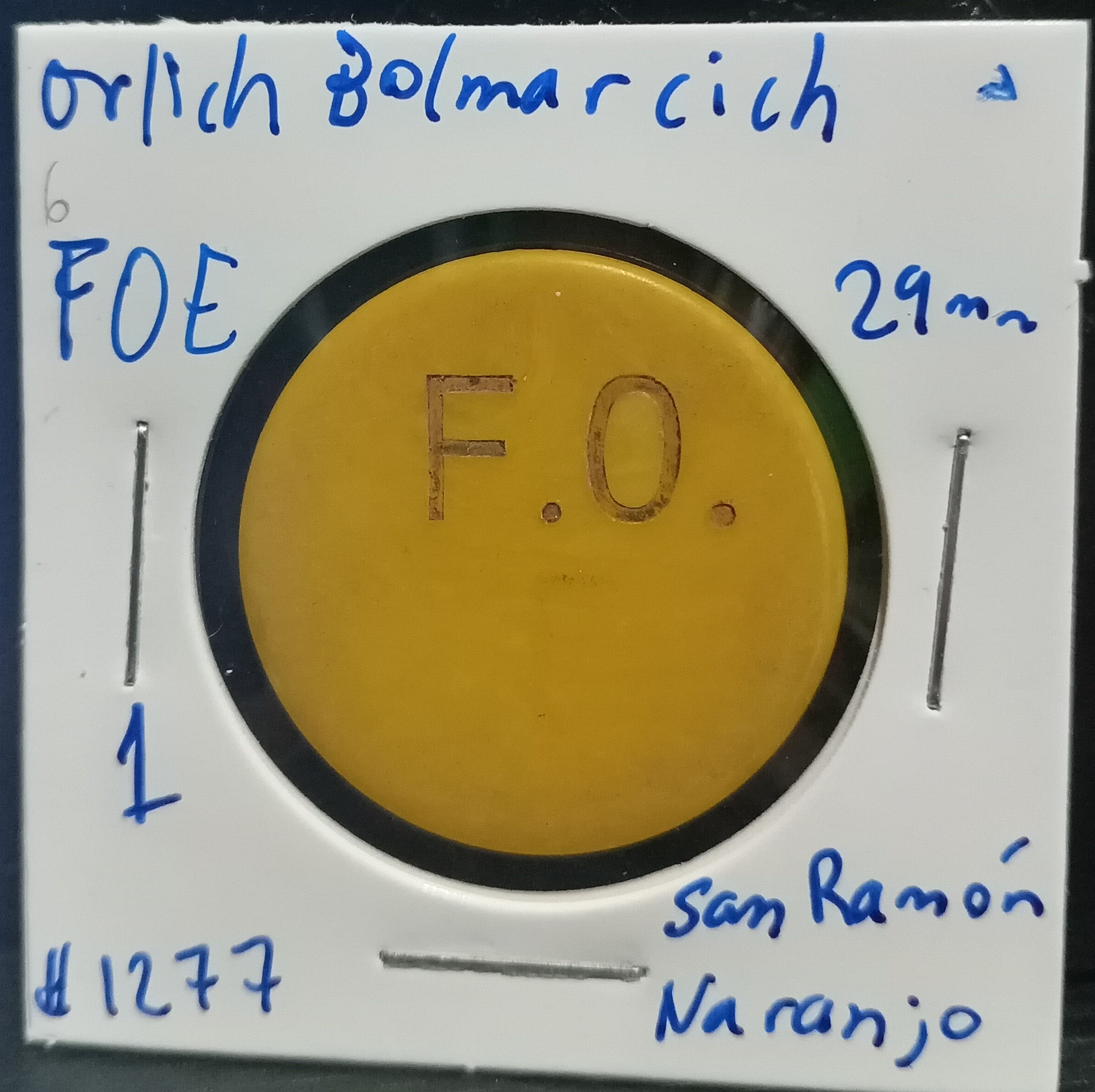 Costa Rica  Boleto de café  Orlich Bolmarcich  Letras F.O.E