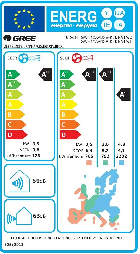 Thumbnail: GREE AIRY NORDIC 35 Svart A+++ LUFTVÄRMEPUMP