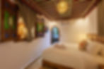 Elegant hotel suite overview with decorative windows