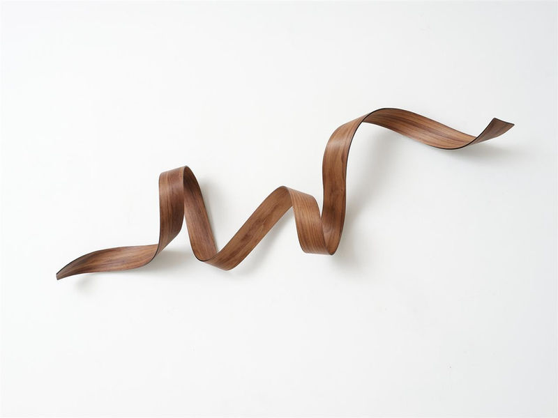 Fluid XV (2023), carbon fibre, resin, walnut veneer, sculpture by Ray Haydon