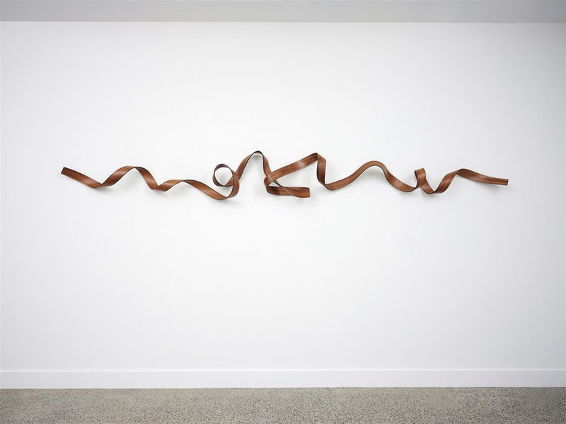 Evolution XI (2023), carbon fibre, resin, oak veneer, sculpture by Ray Haydon