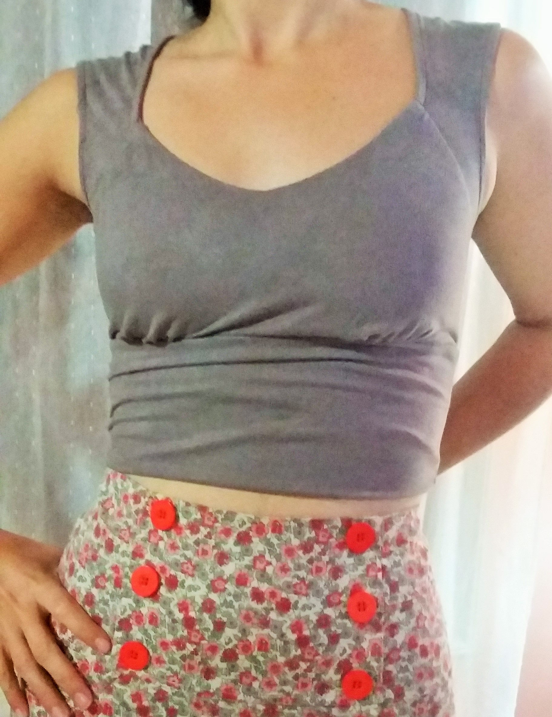 Crop Top Velvet Gray