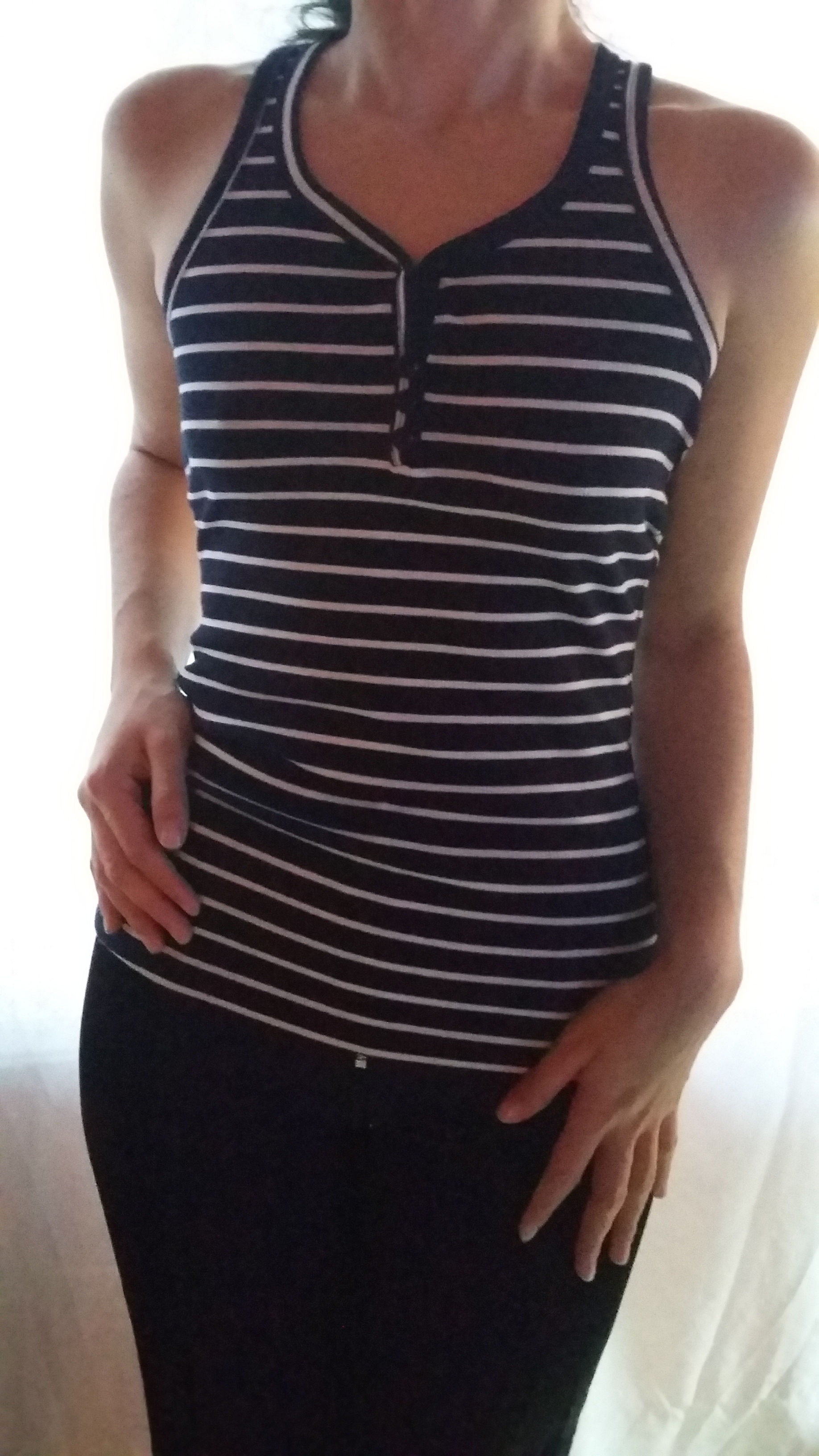 Musculosa Blue & White