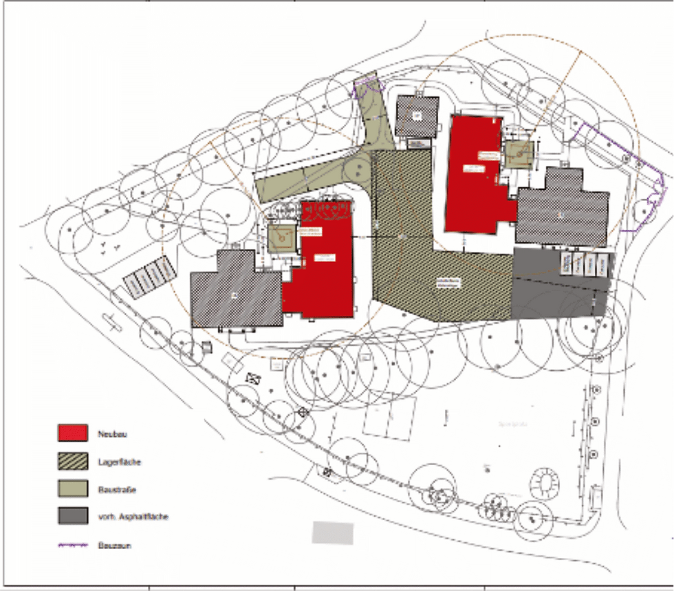Lageplan für die Bauliche Neugestaltung der Carl-Friedrich-Flemming-Klinik