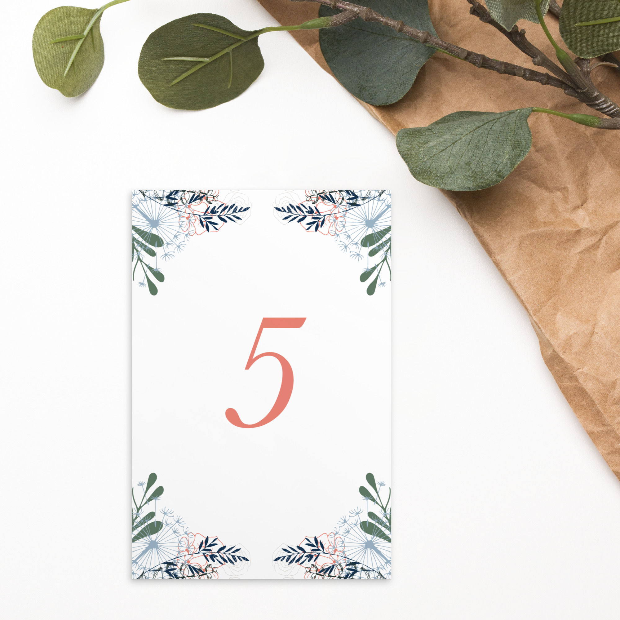 The Flora Collection - 6" x 4" Table signs, no 5