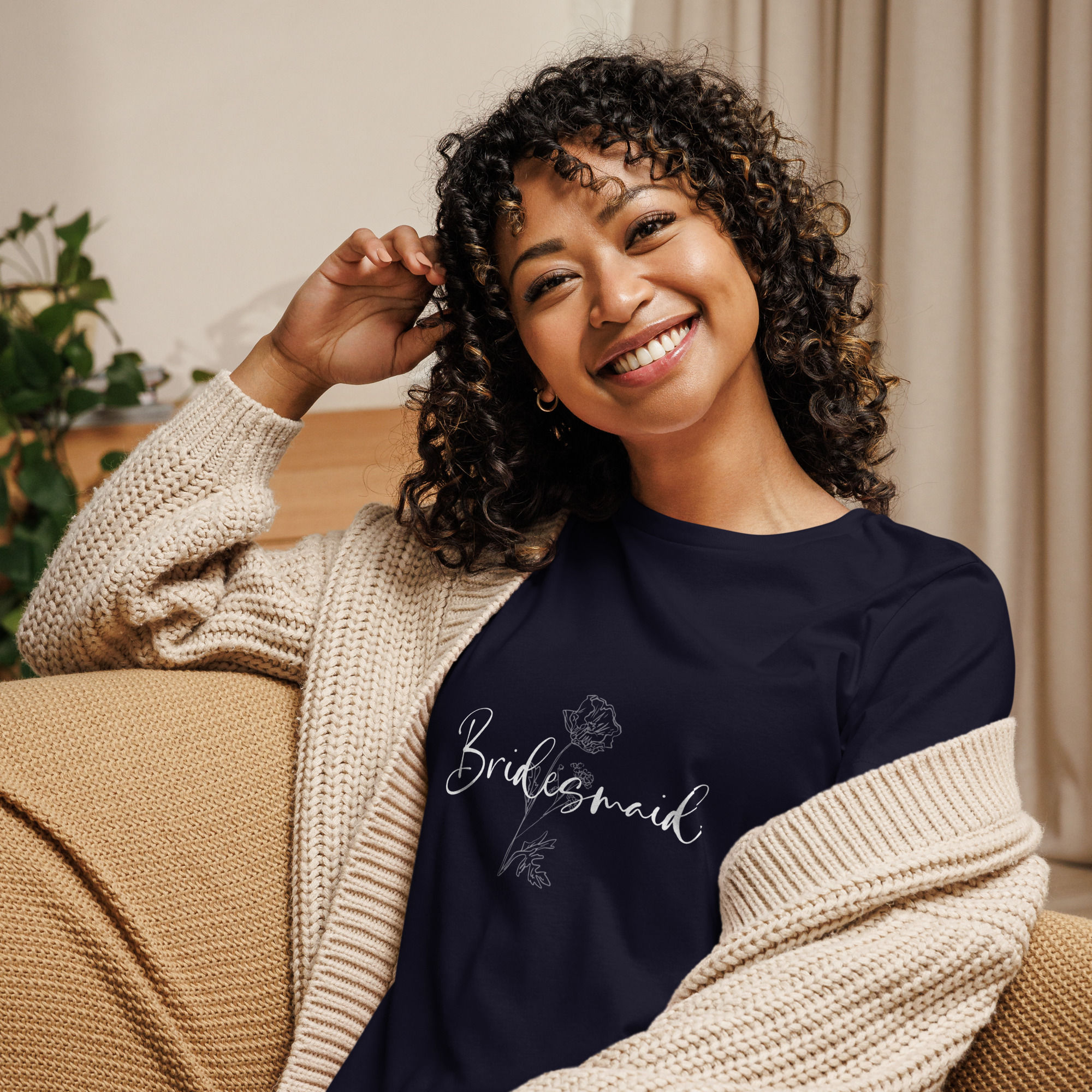 Bridesmaid Relaxed T-Shirt -  white text