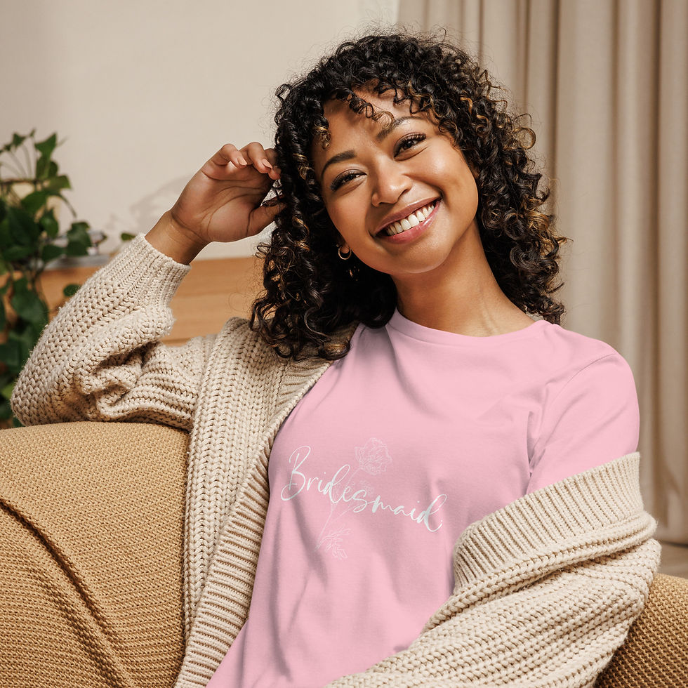 Thumbnail: Bridesmaid Relaxed T-Shirt -  white text