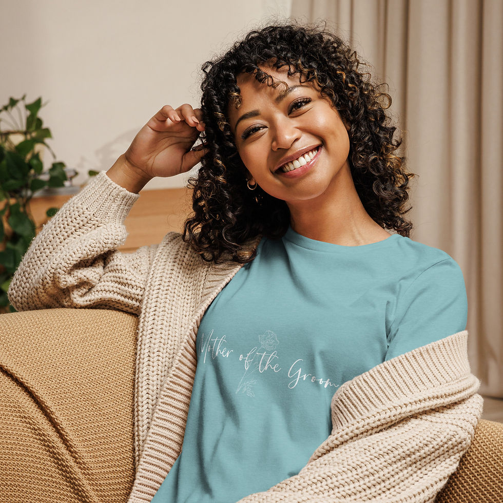 Thumbnail: Mother of the groom Relaxed T-Shirt - white text