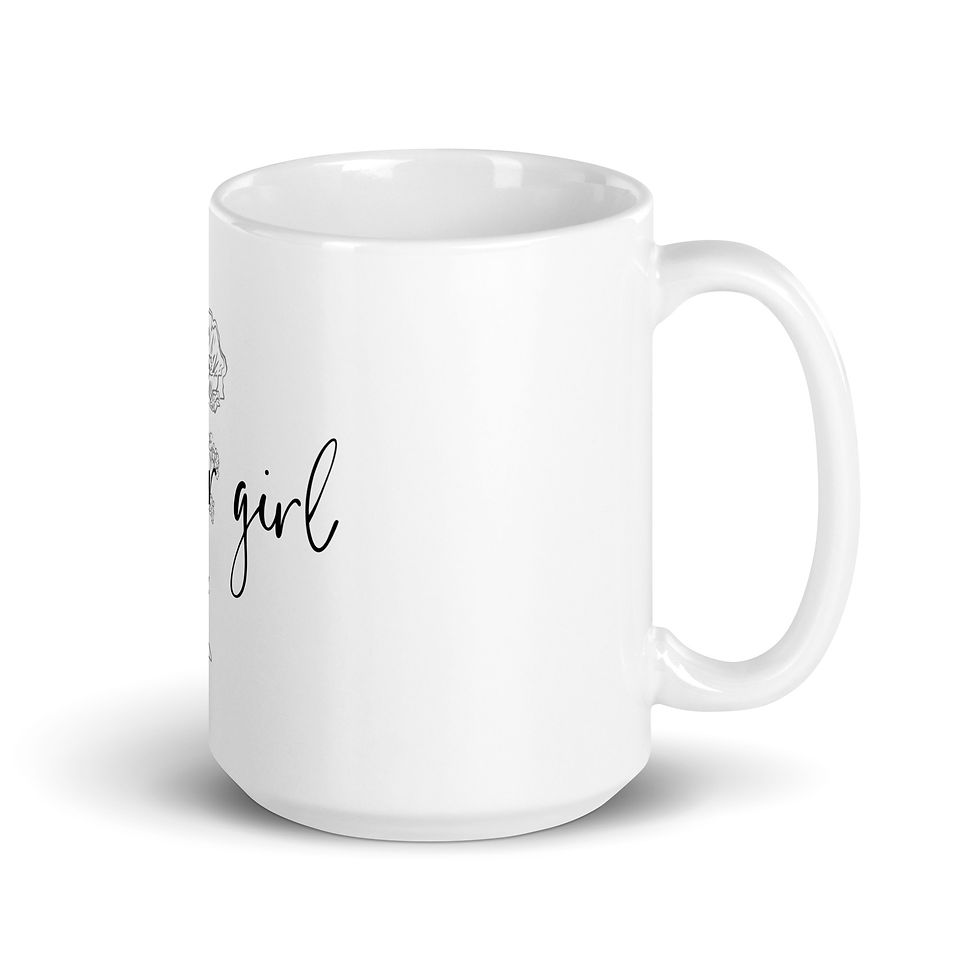 Thumbnail: Flower girl white glossy mug