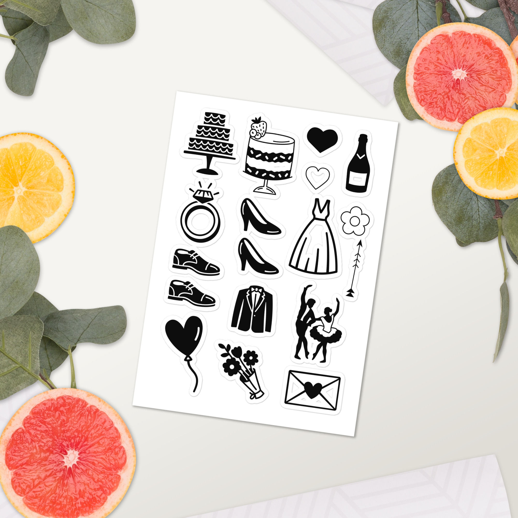 Black and white Sticker sheet
