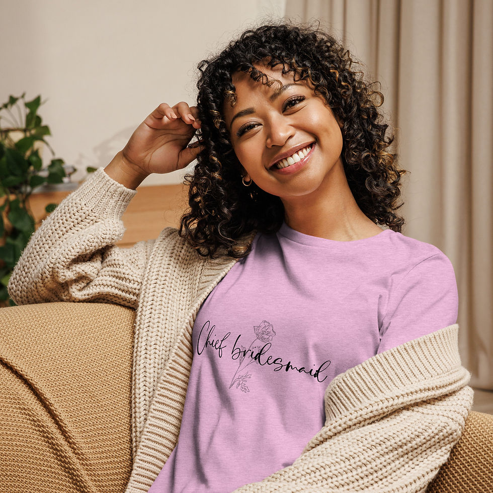 Thumbnail: Chief bridesmaid Relaxed T-Shirt - black text