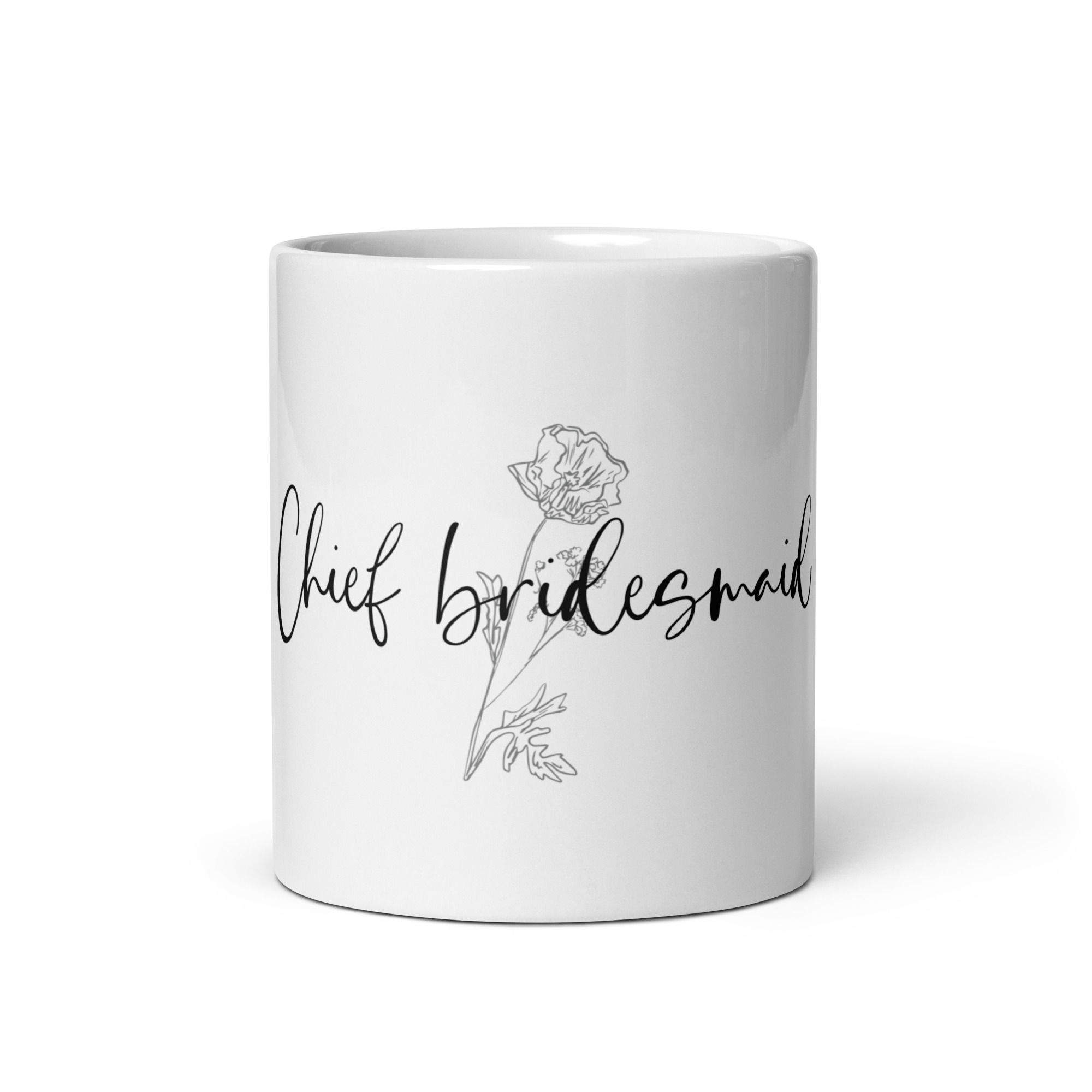 Chief bridesmaid white glossy mug