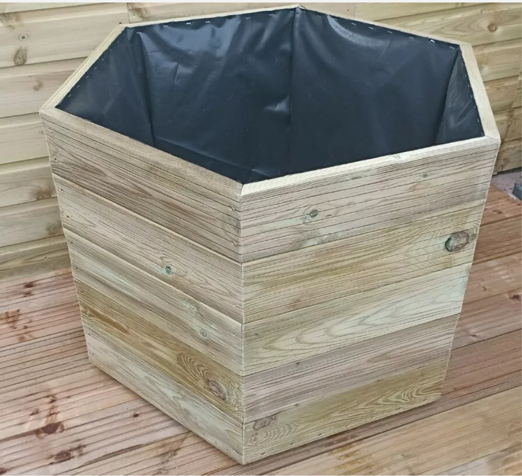 Simple tall hexagonal aquatic planter 90 cm