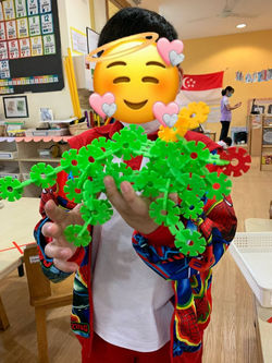 James showing off his dinosaur