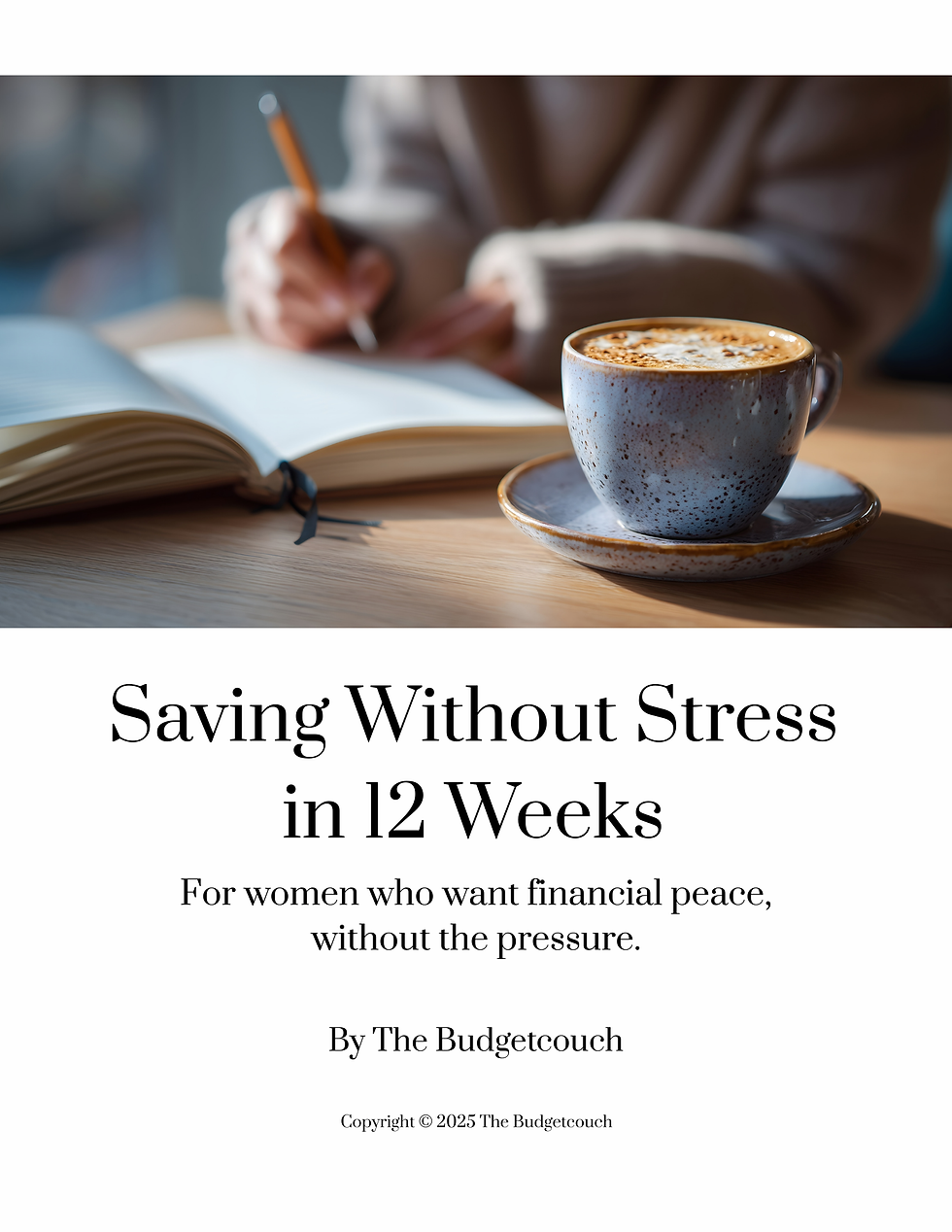 Thumbnail: Cover of the savings challenge guide, planner and coffee