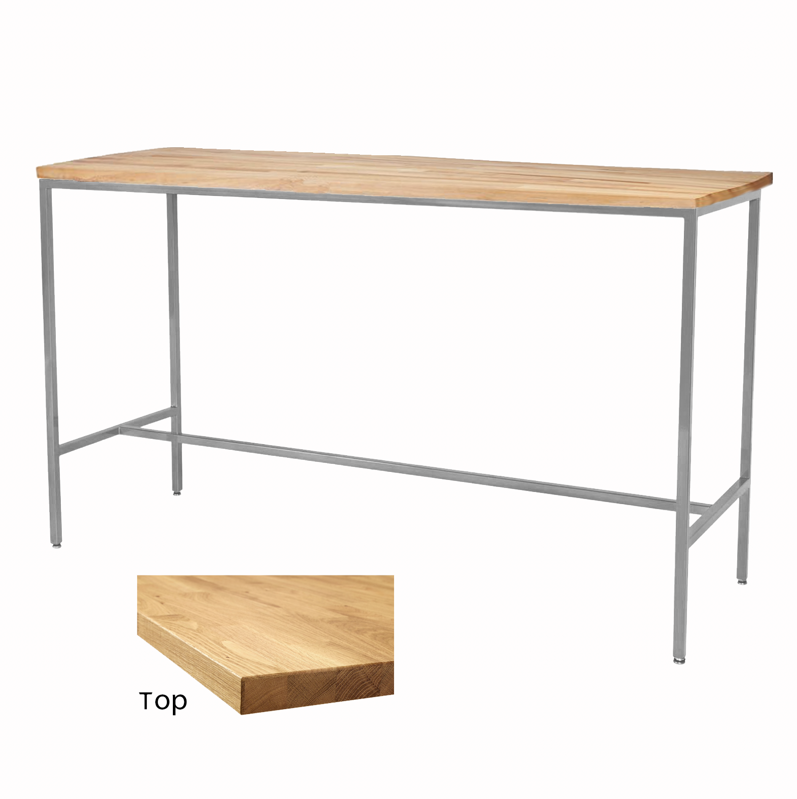Wood/Silver Taylor Communal Table $100