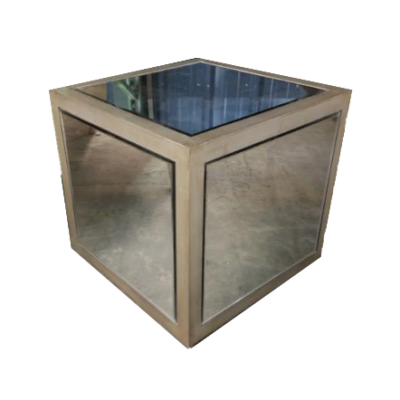 Silver Frame Mirror Side Table