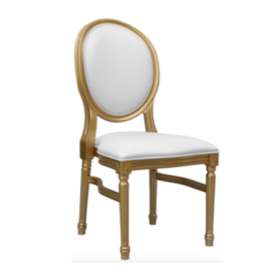 Gold and White King Louis Chair $25
