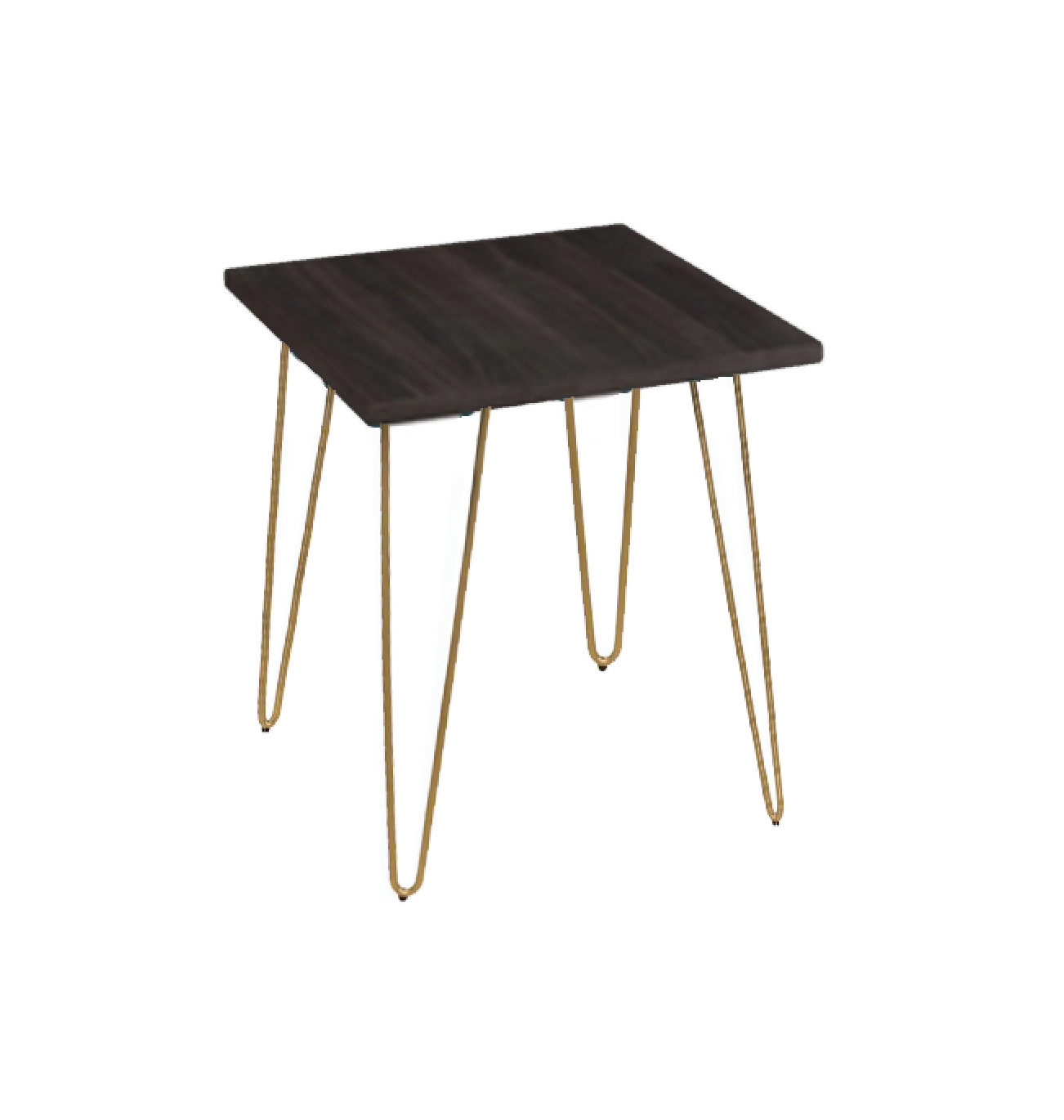 Wood Top/Gold Leg Retro Table Side Table