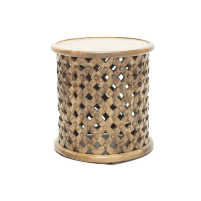 Caleb Carved Side Table
