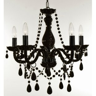 5-Light Black Candle Style Chandelier $100