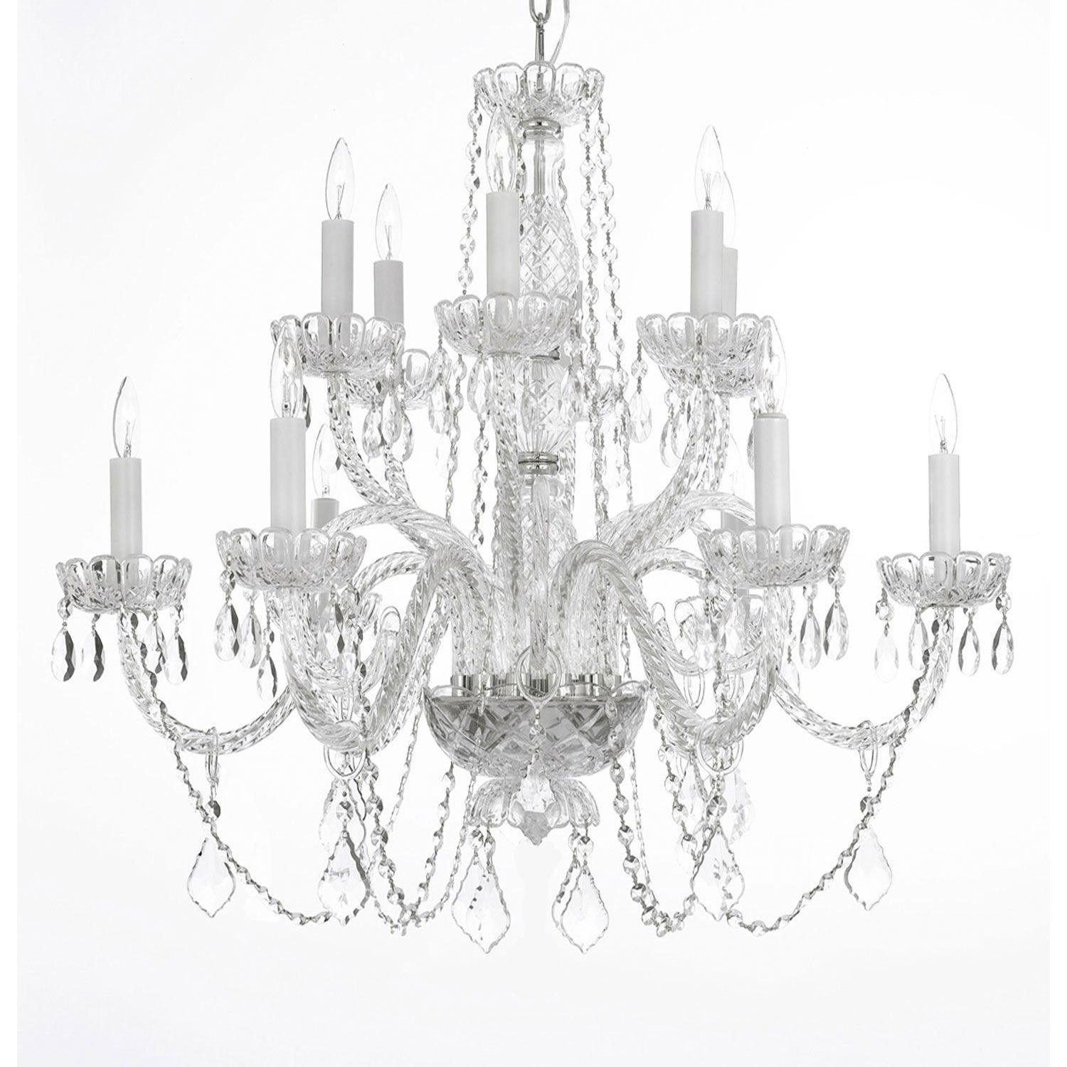 12-Light Large Crystal Chandelier $250