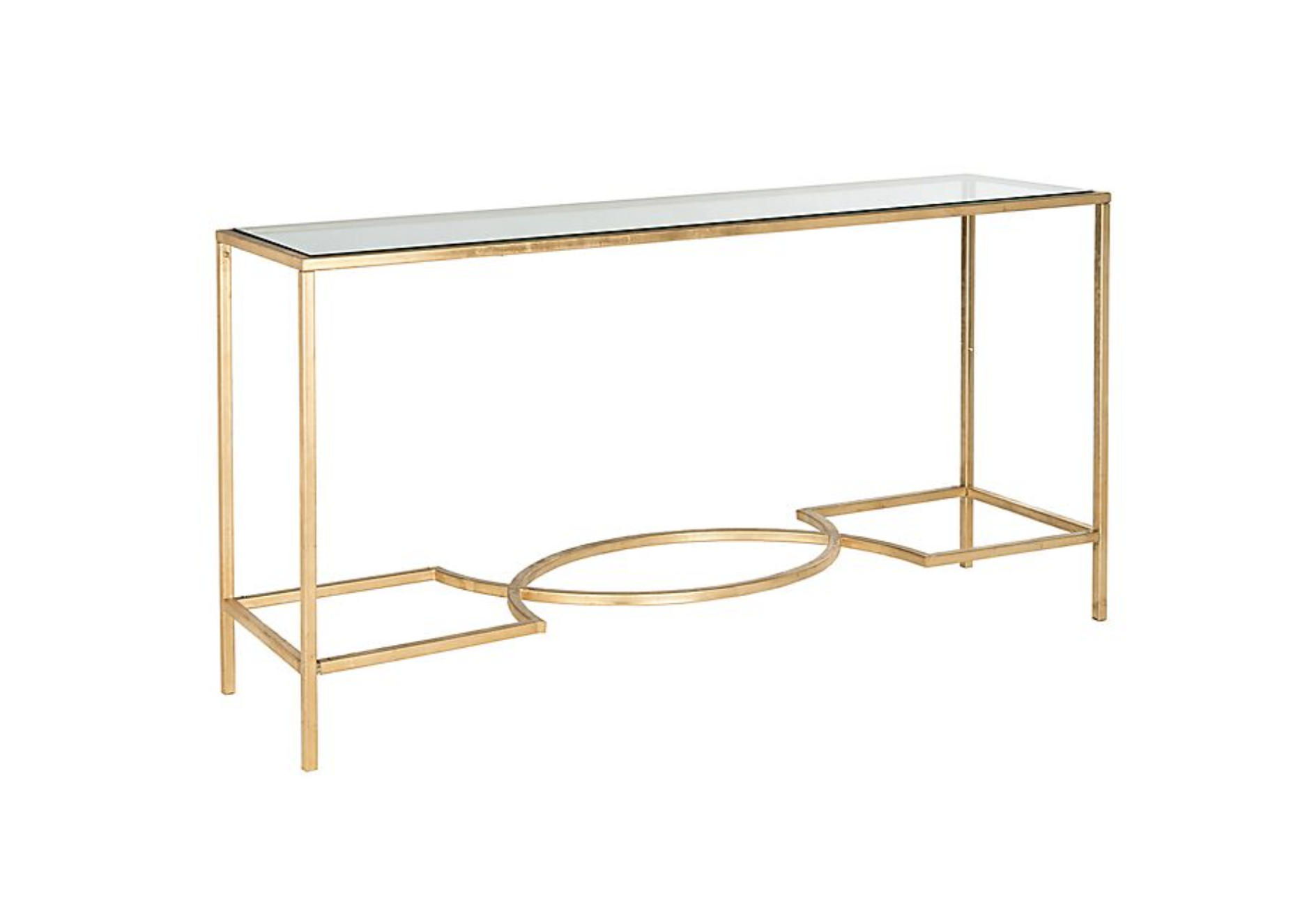 Gold Sofa/Console Table Metal and Glass