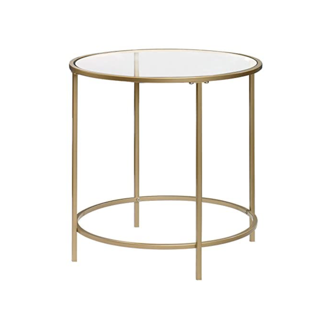 Gold Round Glass Side Table
