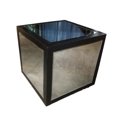 Black Frame Mirror Side Table