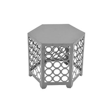 Hexagon Silver Side Table