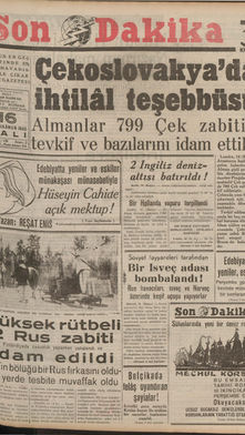 Son Dakika - 16 Ocak 1940