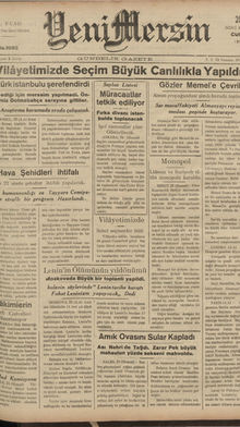 Yeni Mersin - 24 Ocak 1935