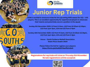 Trials for 2026 SCNA Junior Representatives