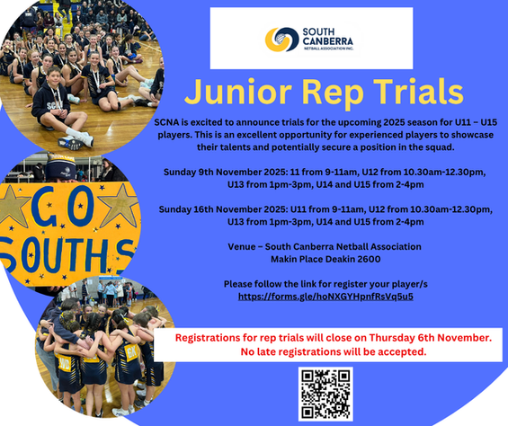 Trials for 2026 SCNA Junior Representatives