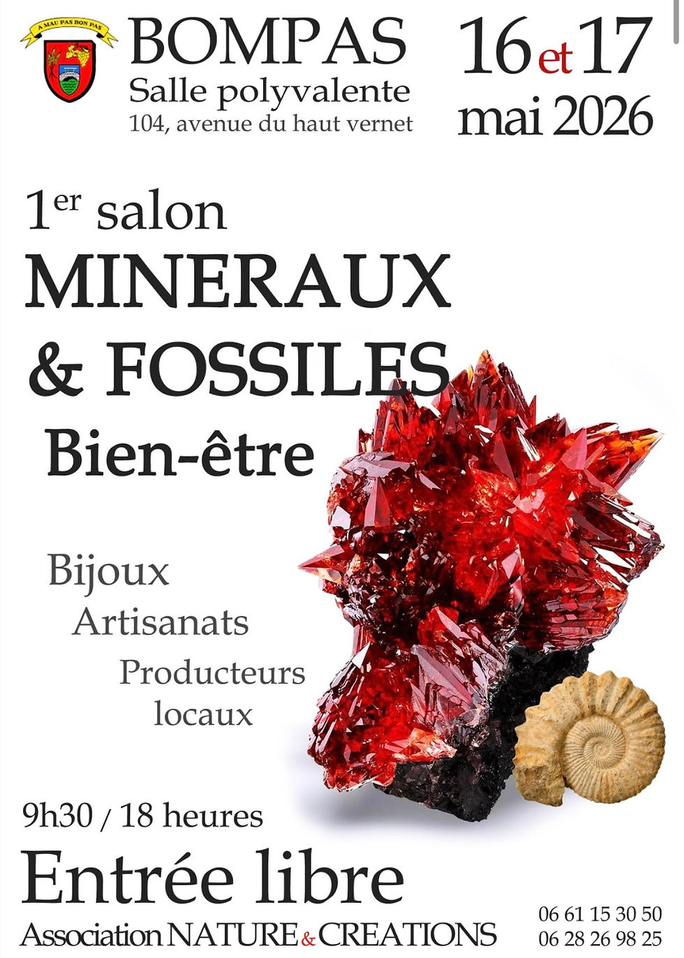 Salon Minéraux et Fossiles - 16 et 17 mai 2026 - Bompas