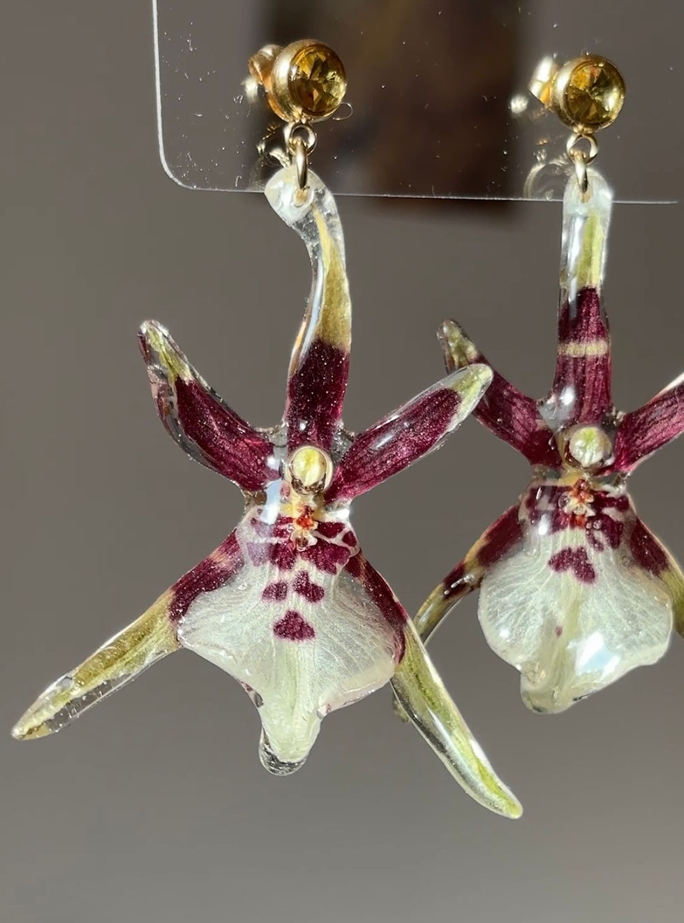 Thumbnail: Brassia Orchid Earrings